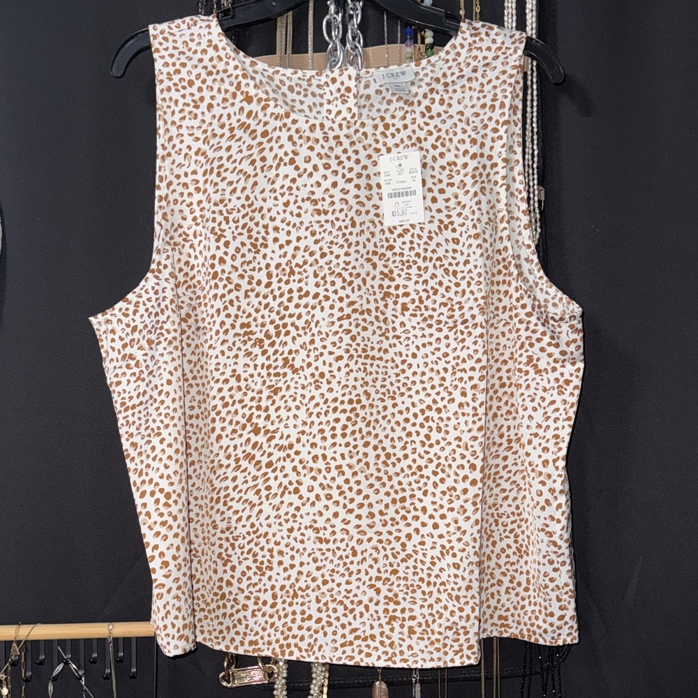 J. Crew Brown and White Patterned Blouse - Picture 4 of 7